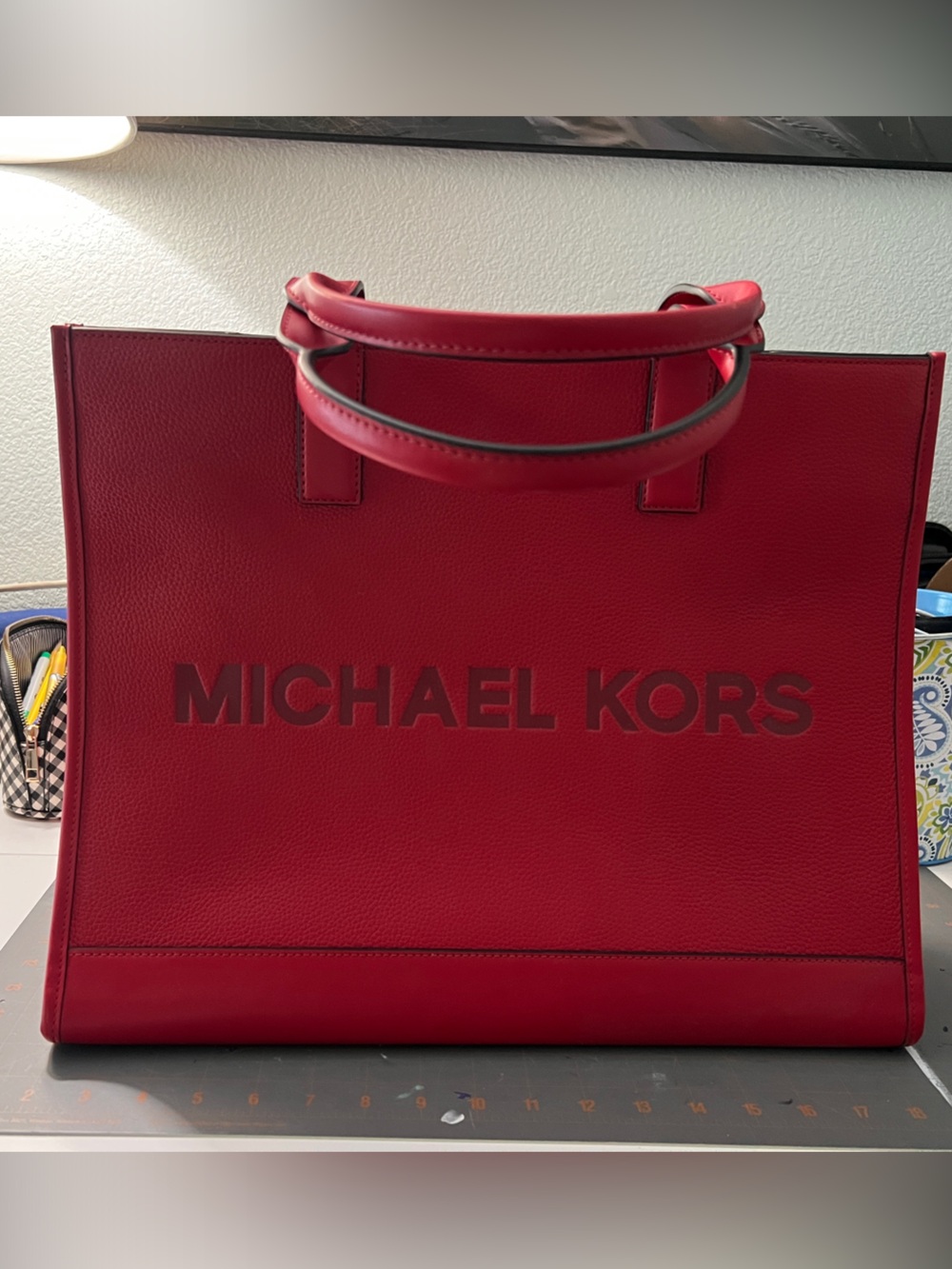 Michael Kors Red Logo Tote